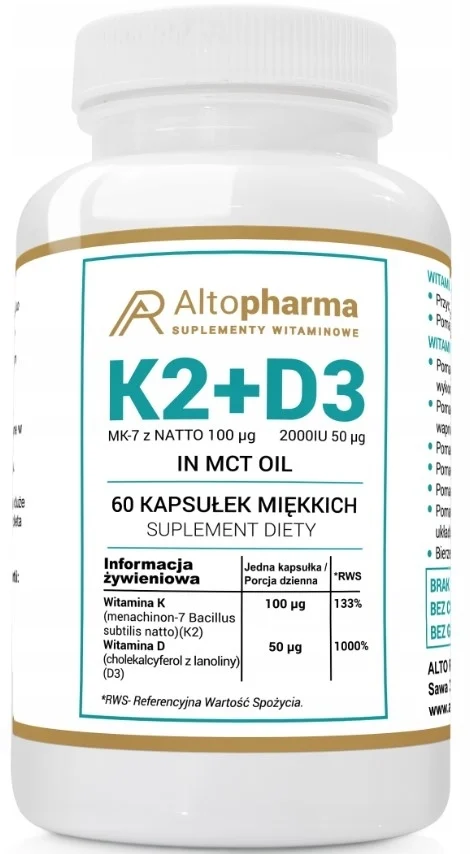 WITAMINA K2 MK-7 100 µg + D3 50 µg IN MCT