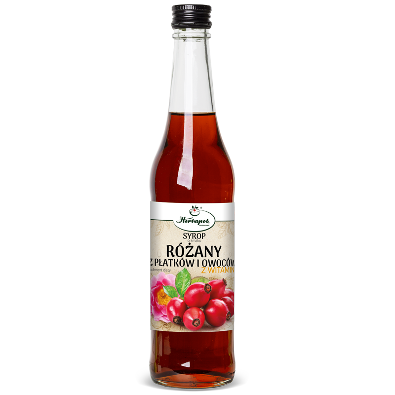 SYROP RÓŻANY Z PŁATKÓW I OWOCÓW Z WITAMINĄ C