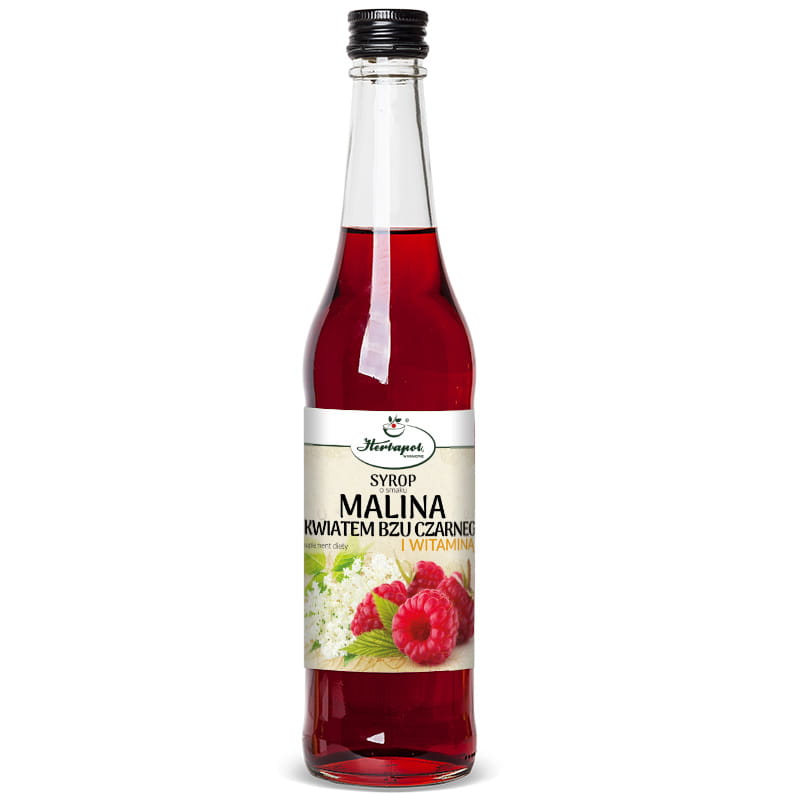 SYROP MALINA Z KWIATEM BZU CZARNEGO I WITAMINĄ C