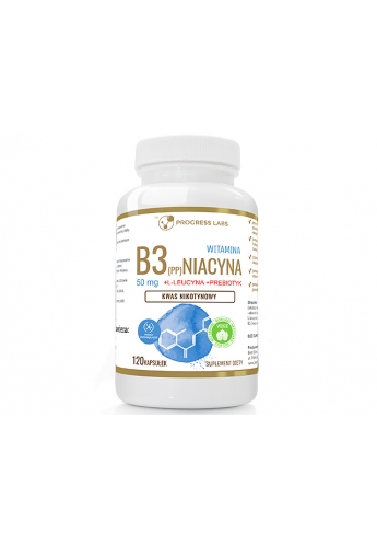 Niacyna Witamina B3 (PP) 50 mg Kwas Nikotynowy + Inulina