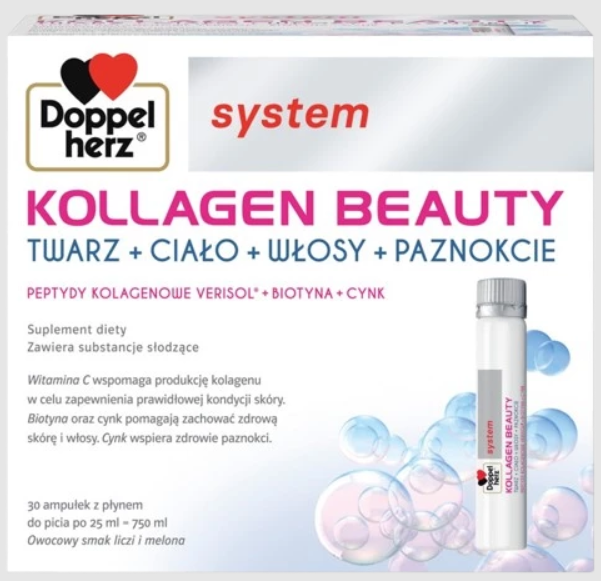 Doppelherz system KOLLAGEN BEAUTY | Smak liczi i melona