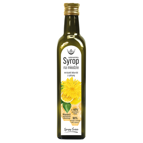 Syrop na miodzie mniszek lekarski z cytryną