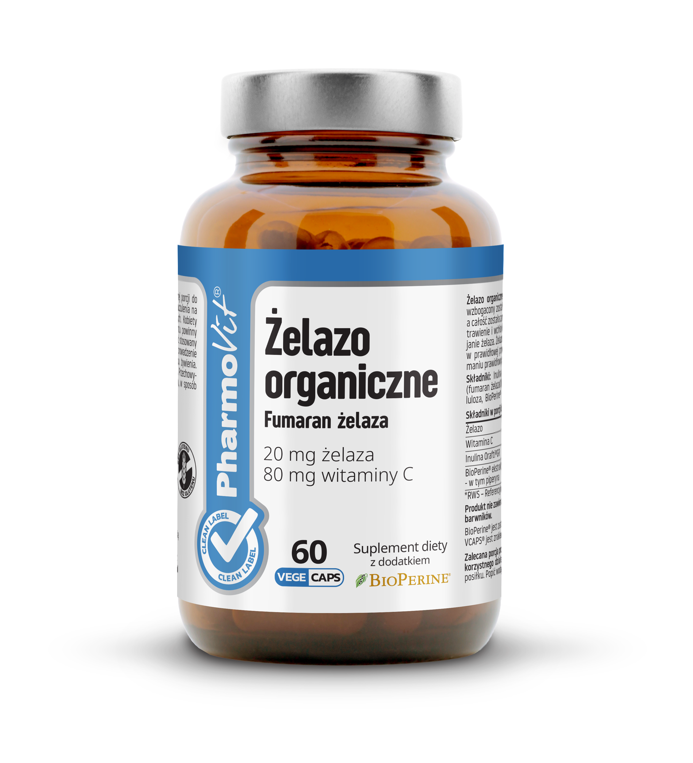 Żelazo organiczne 20 mg Pharmovit